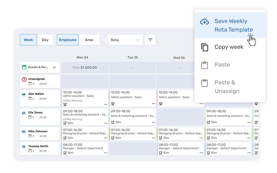 Weekly Staff Rota & Schedule Templates for SMEs Breathe